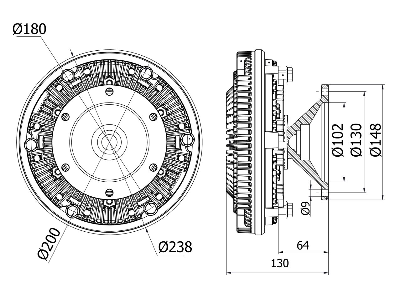 MAHLE Truck/Bus Radiator fan clutch CFC10000S