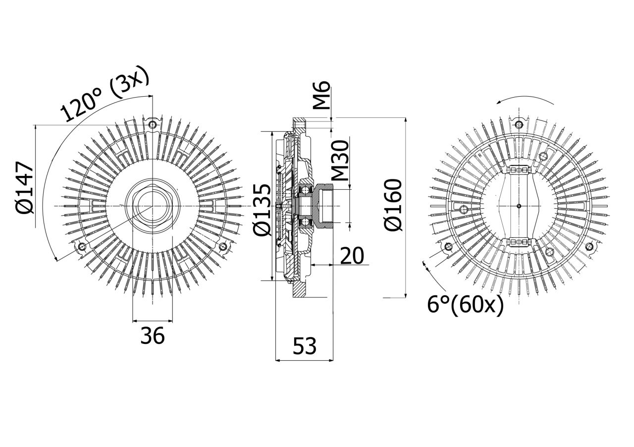 MAHLE PC Radiator fan clutch CFC128001P