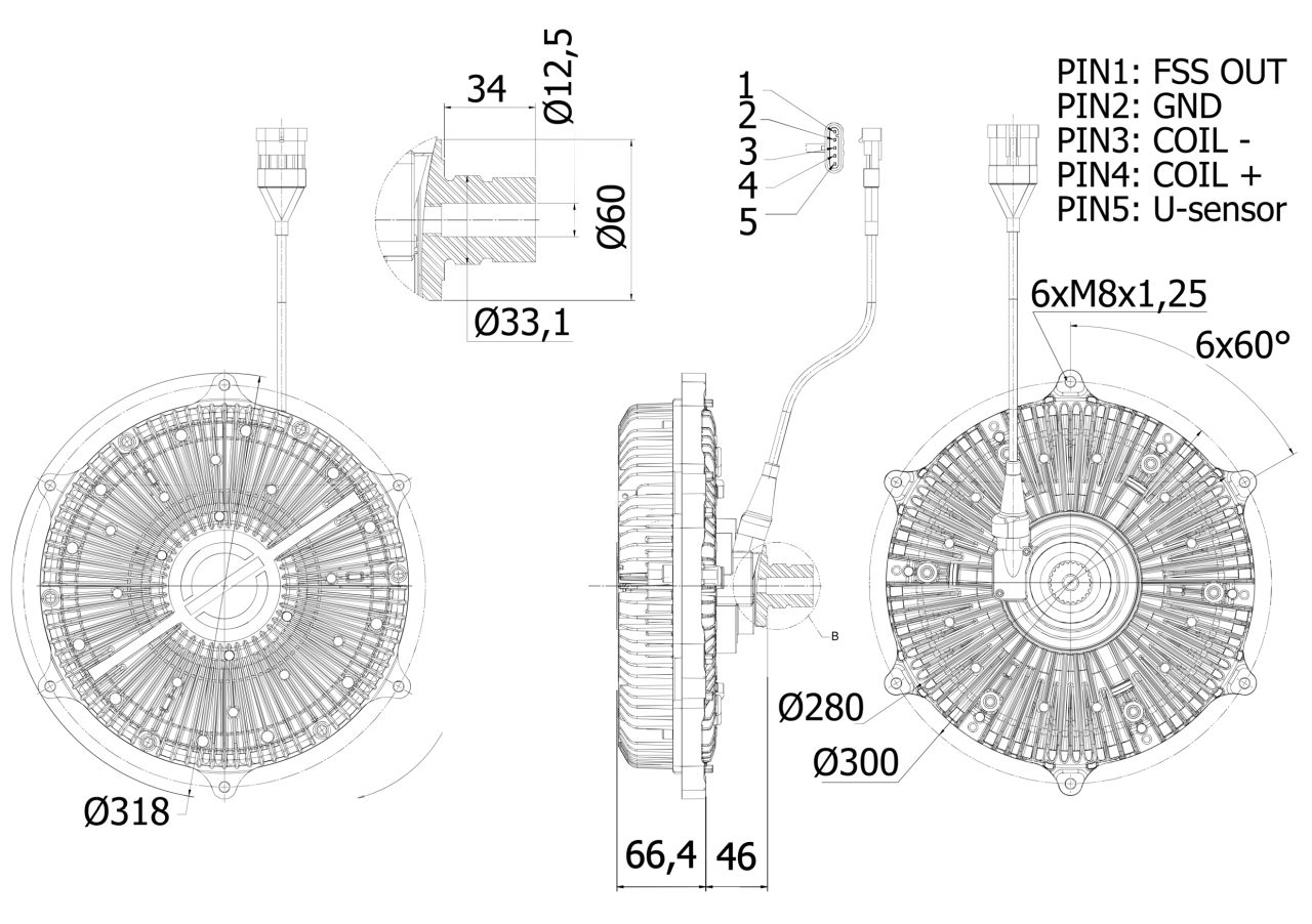 MAHLE OHW Radiator fan clutch CFC236000P