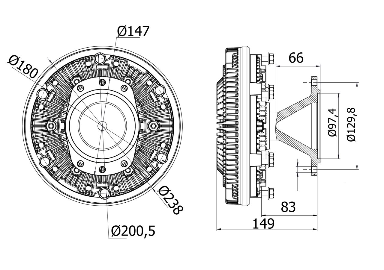 MAHLE Truck/Bus Radiator fan clutch CFC8000S