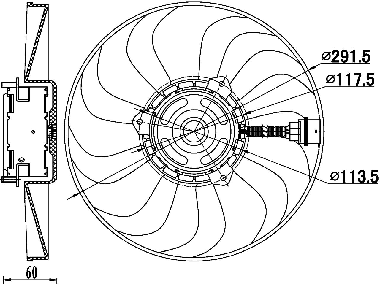 MAHLE PC Radiator/condenser fan  CFF167000S