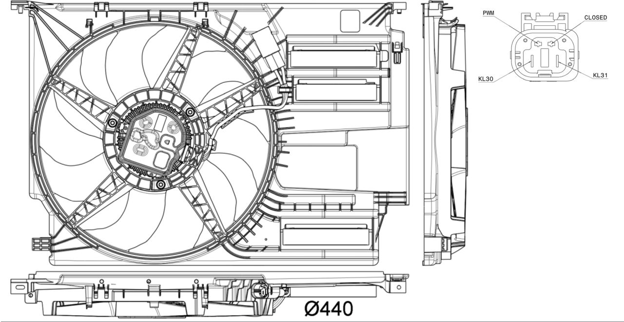MAHLE PC Radiator/condenser fan  CFF402000P