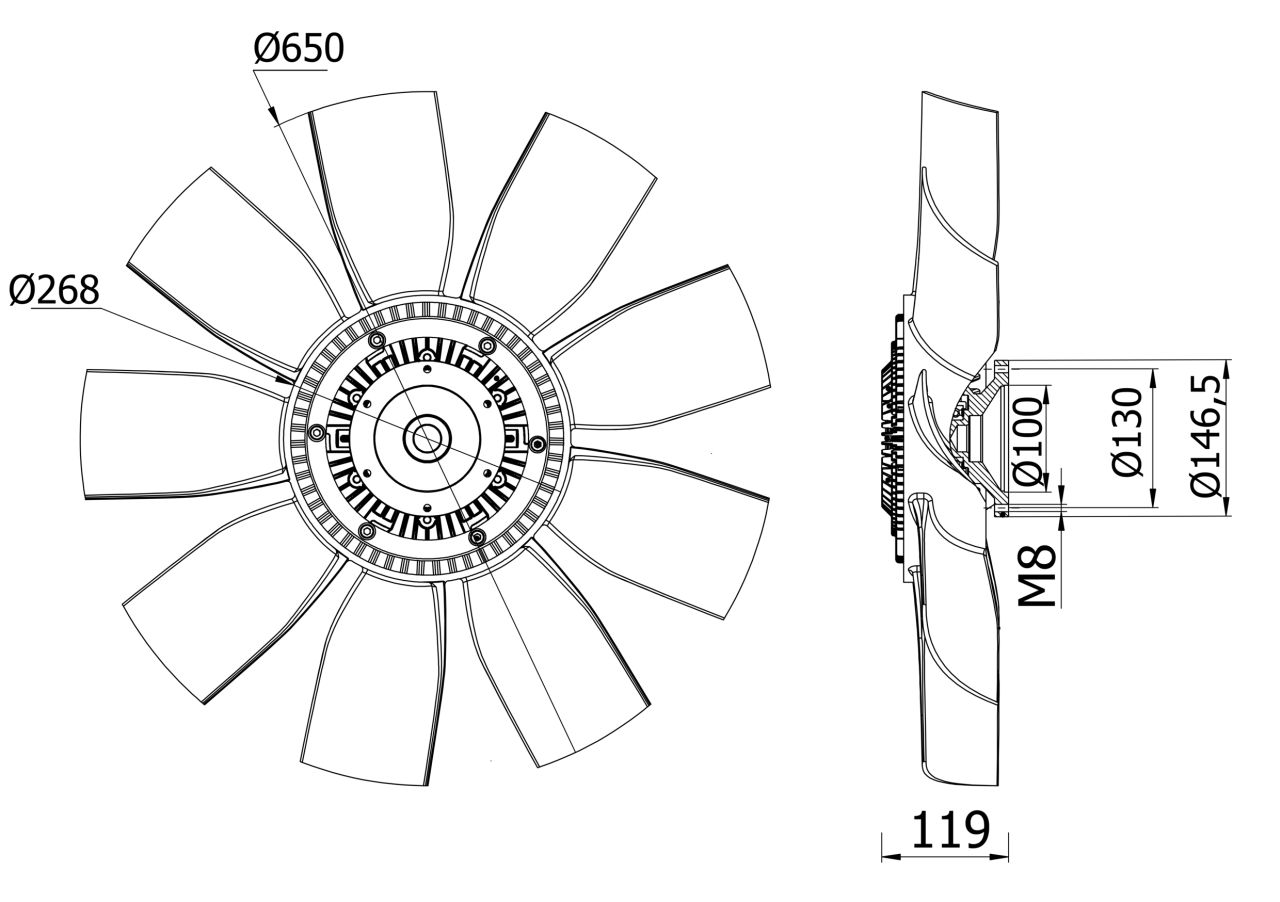 MAHLE Truck/Bus Radiator/condenser fan CFF417000S