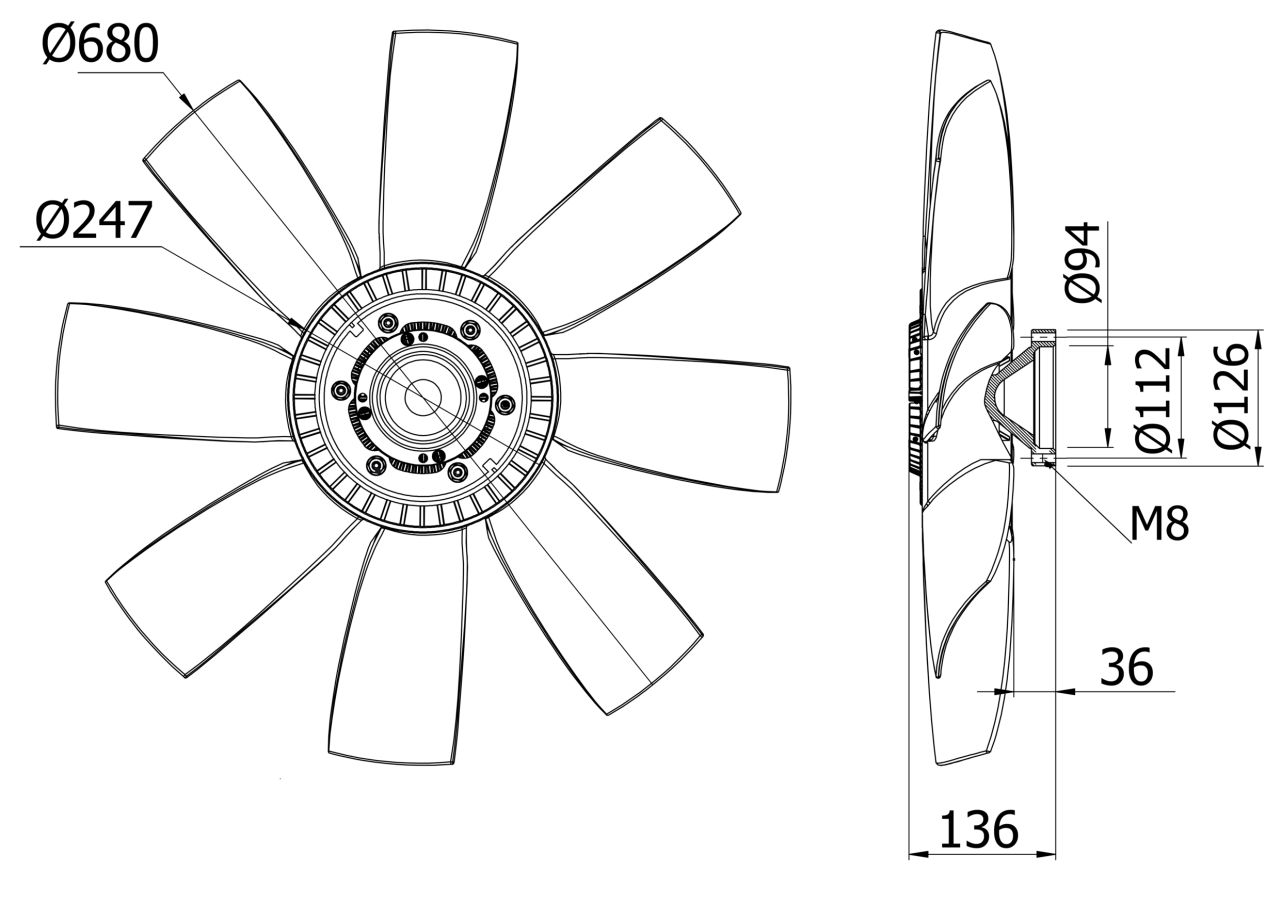 MAHLE Truck/Bus Radiator/condenser fan CFF432000S