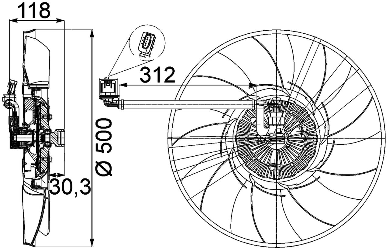 MAHLE LCV Radiator/condenser fan  CFF468000P