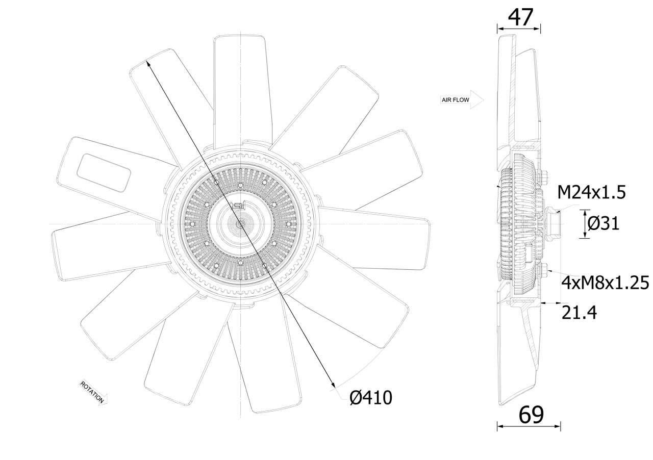 MAHLE LCV Radiator/condenser fan  CFF525000P