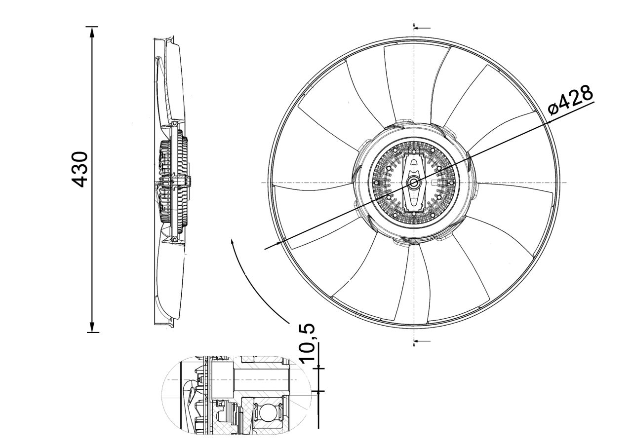 MAHLE LCV Radiator/condenser fan  CFF529000P