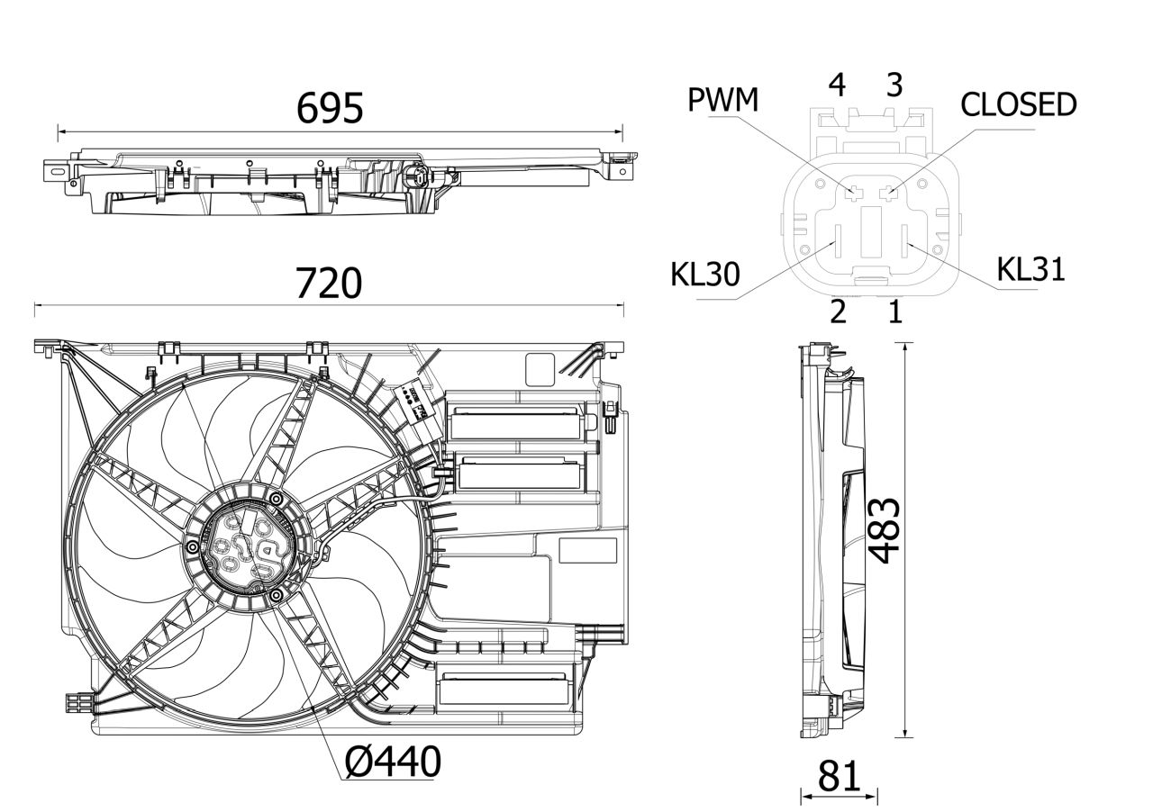 MAHLE PC Radiator/condenser fan  CFF531000P