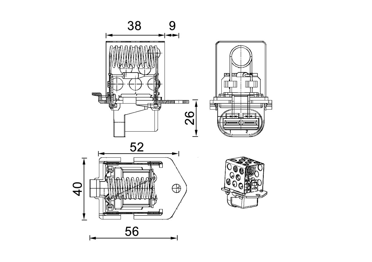 MAHLE PC Engine cooling fan regulator+resistor CFR1000P