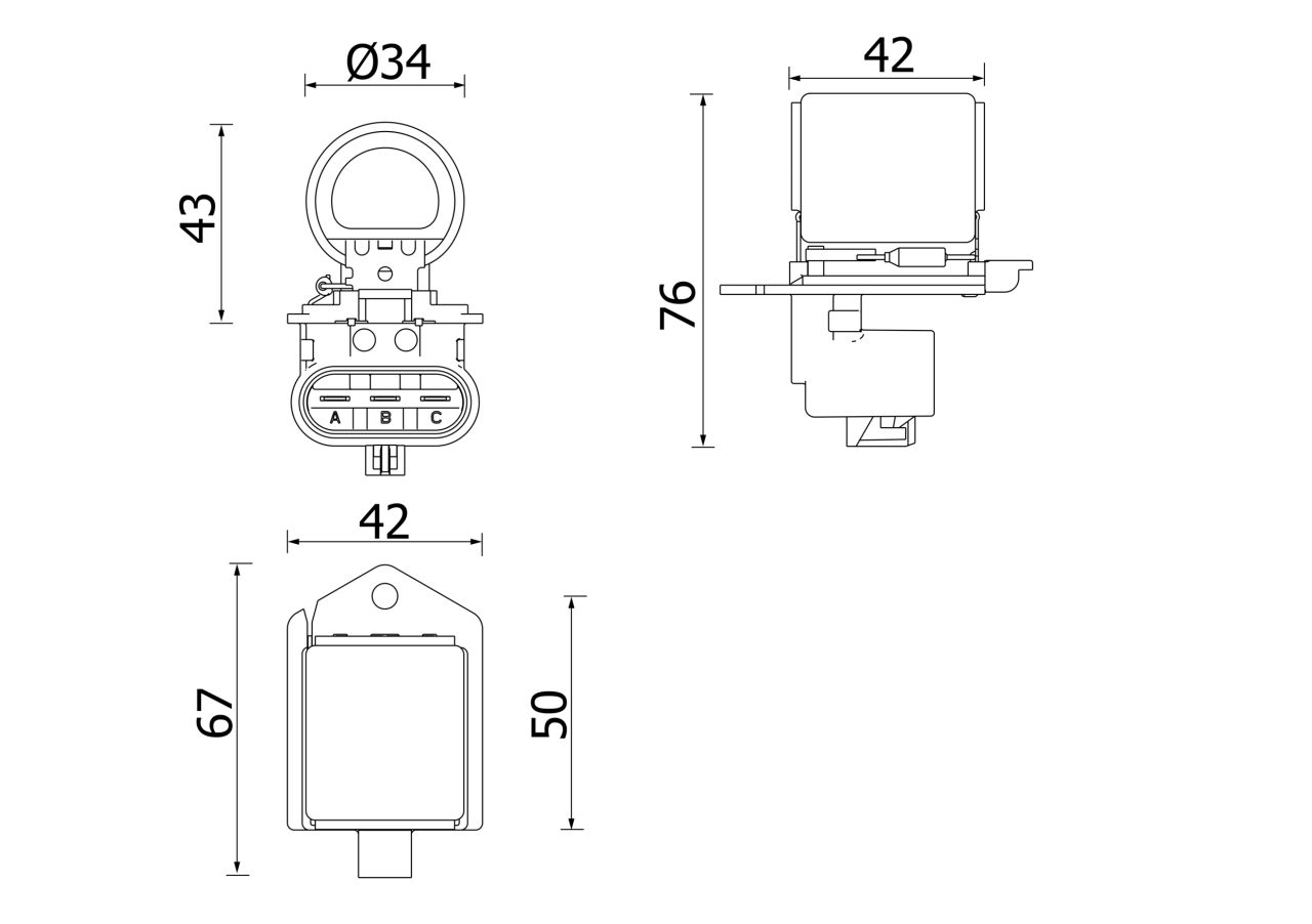 MAHLE PC Engine cooling fan regulator+resistor CFR2000P MAHLE PC Engine cooling fan regulator+resistor CFR2000P