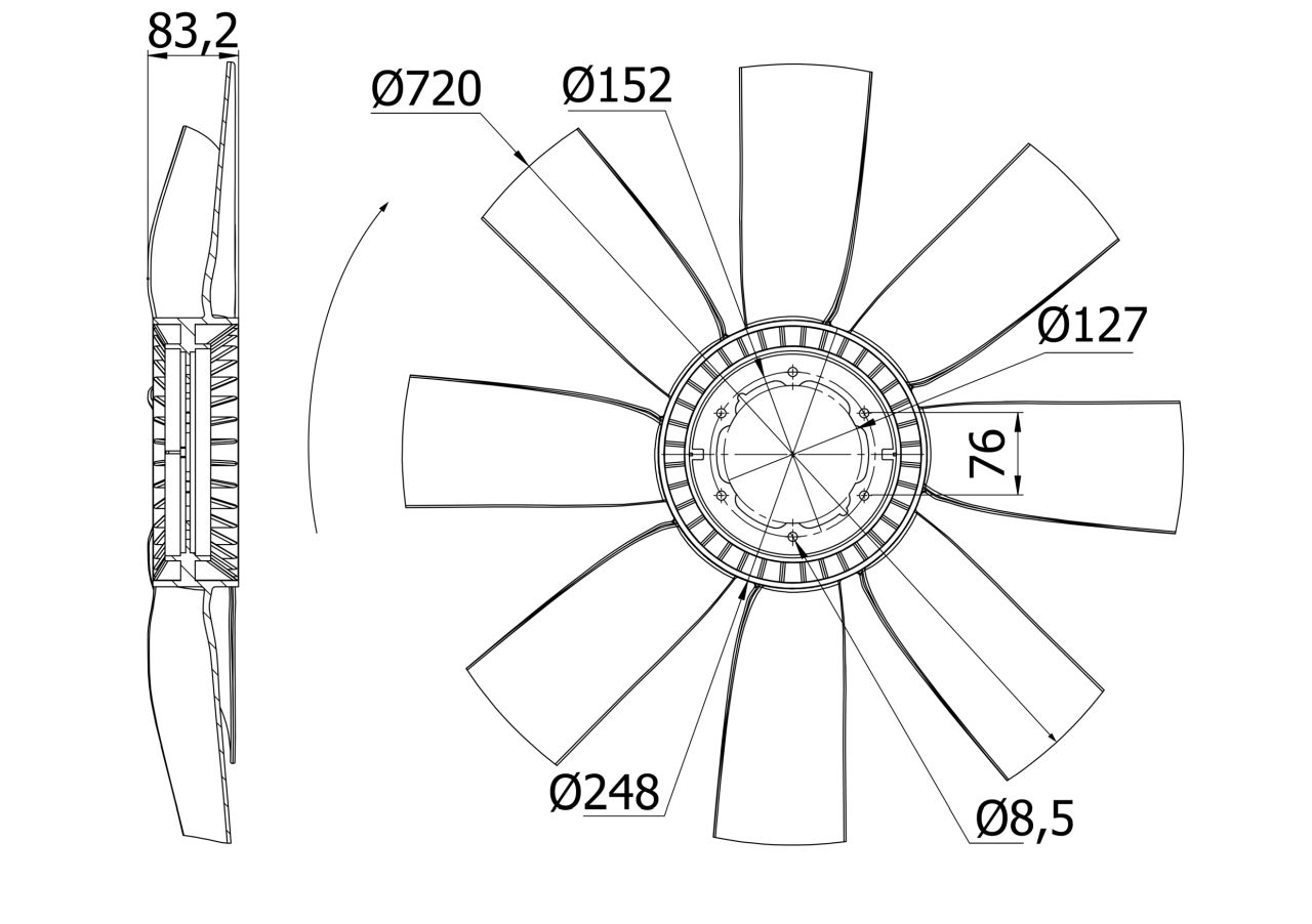 MAHLE Truck/Bus Fan wheel CFW12000S