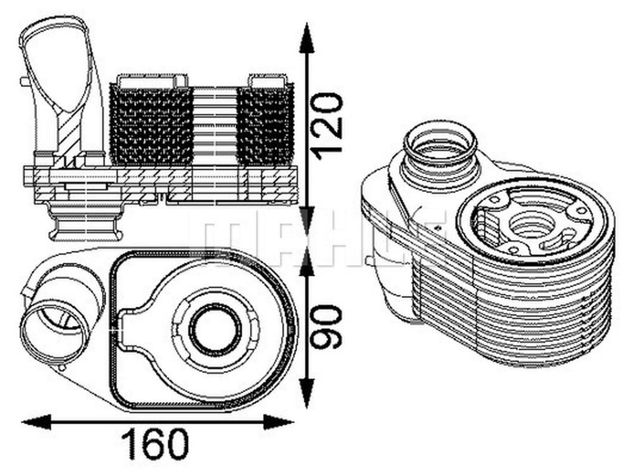 MAHLE LCV Oil cooler CLC203000S