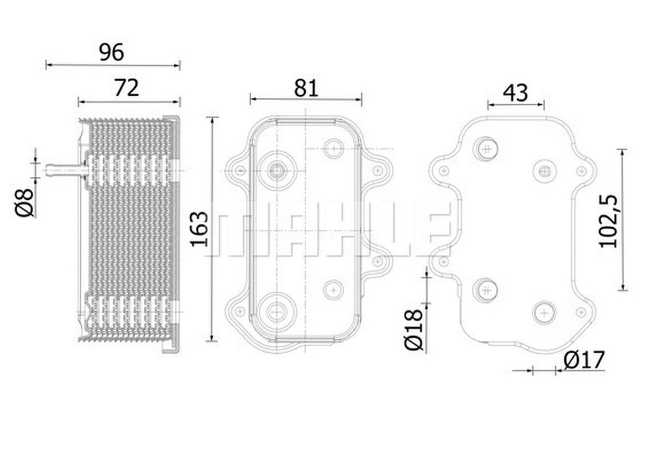 MAHLE Engine Oil Cooler CLC282000S