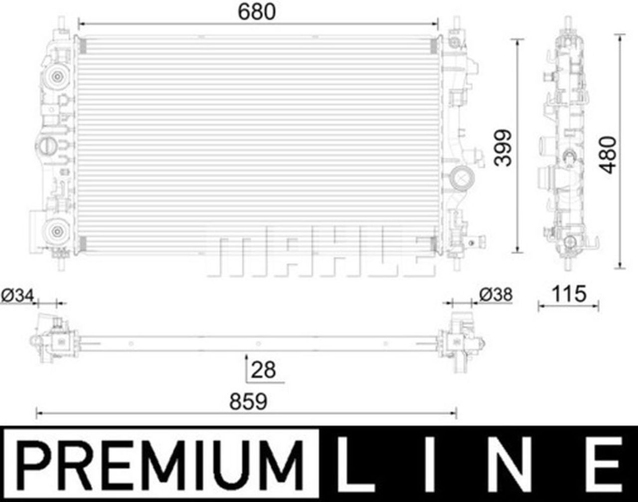 MAHLE Premium Line Coolant Radiator CR1011000P