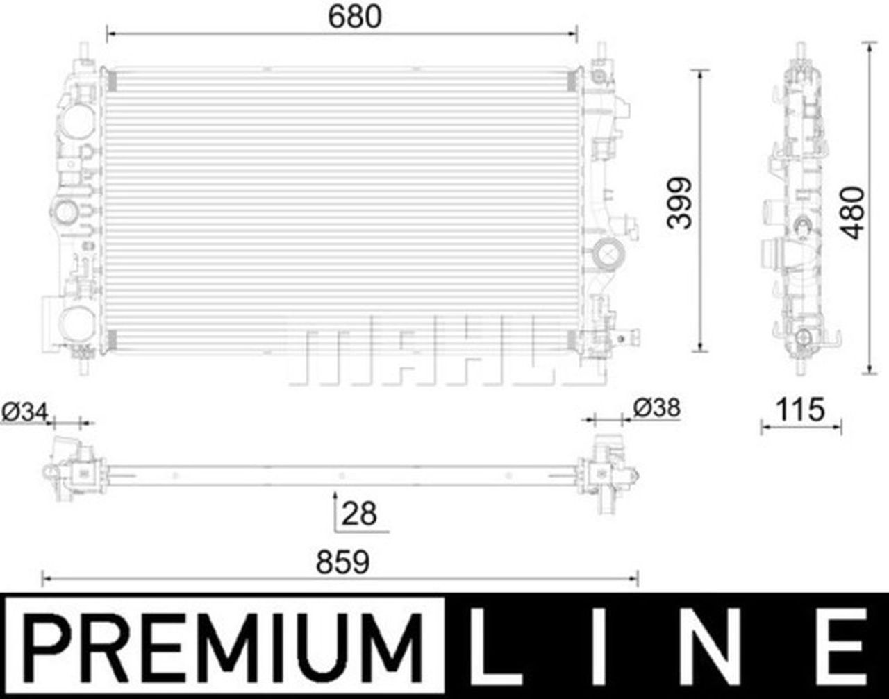MAHLE Premium Line Coolant Radiator CR1782000P