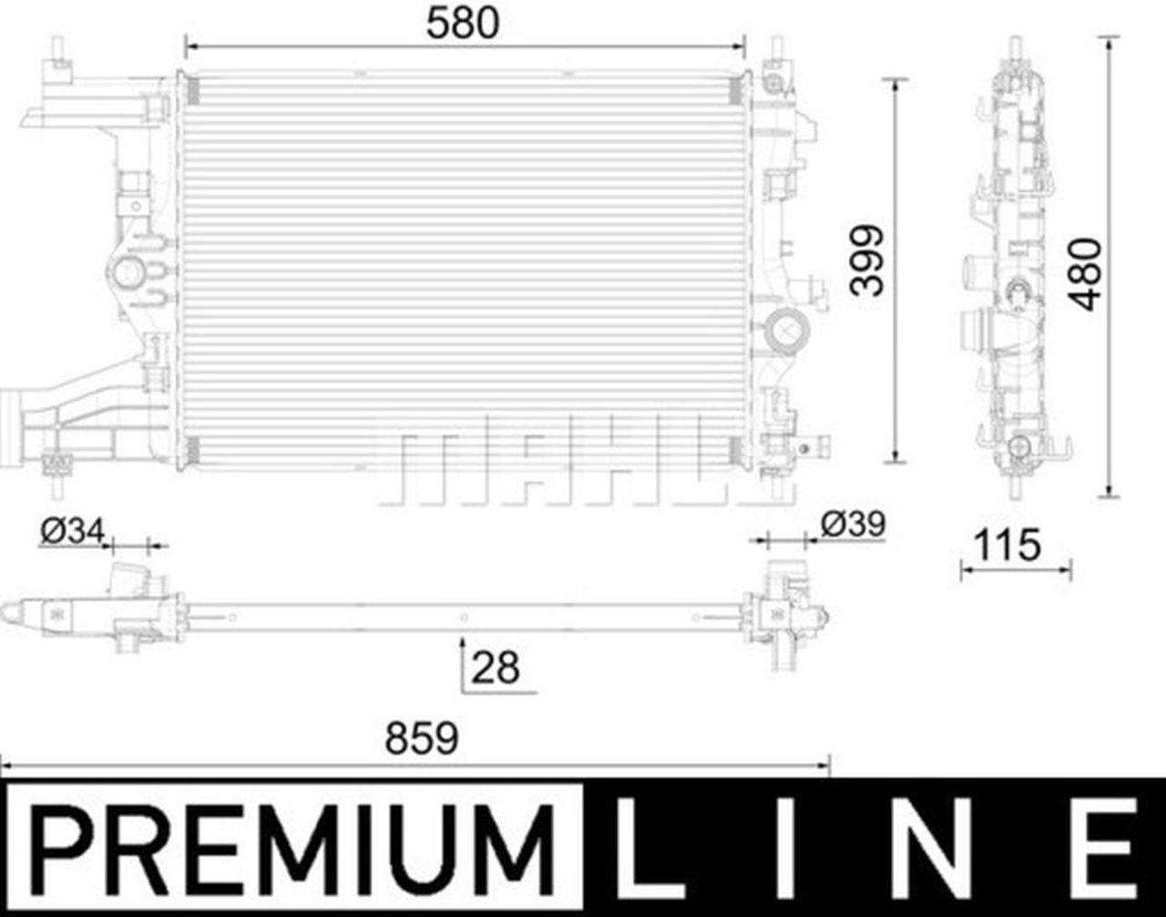 MAHLE Premium Line Coolant Radiator CR2116000P MAHLE Premium Line Coolant Radiator CR2116000P