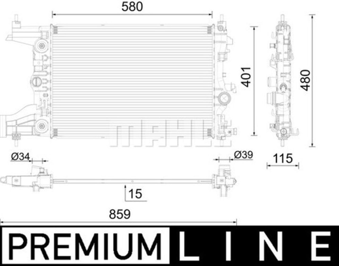 MAHLE Premium Line Coolant Radiator CR2122000P