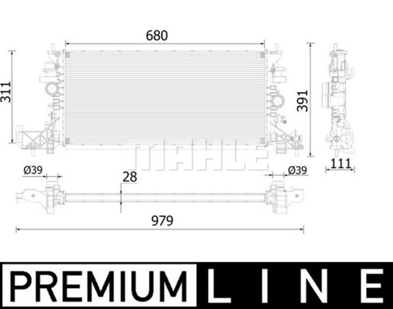 MAHLE Premium Line Coolant Radiator CR2251000P