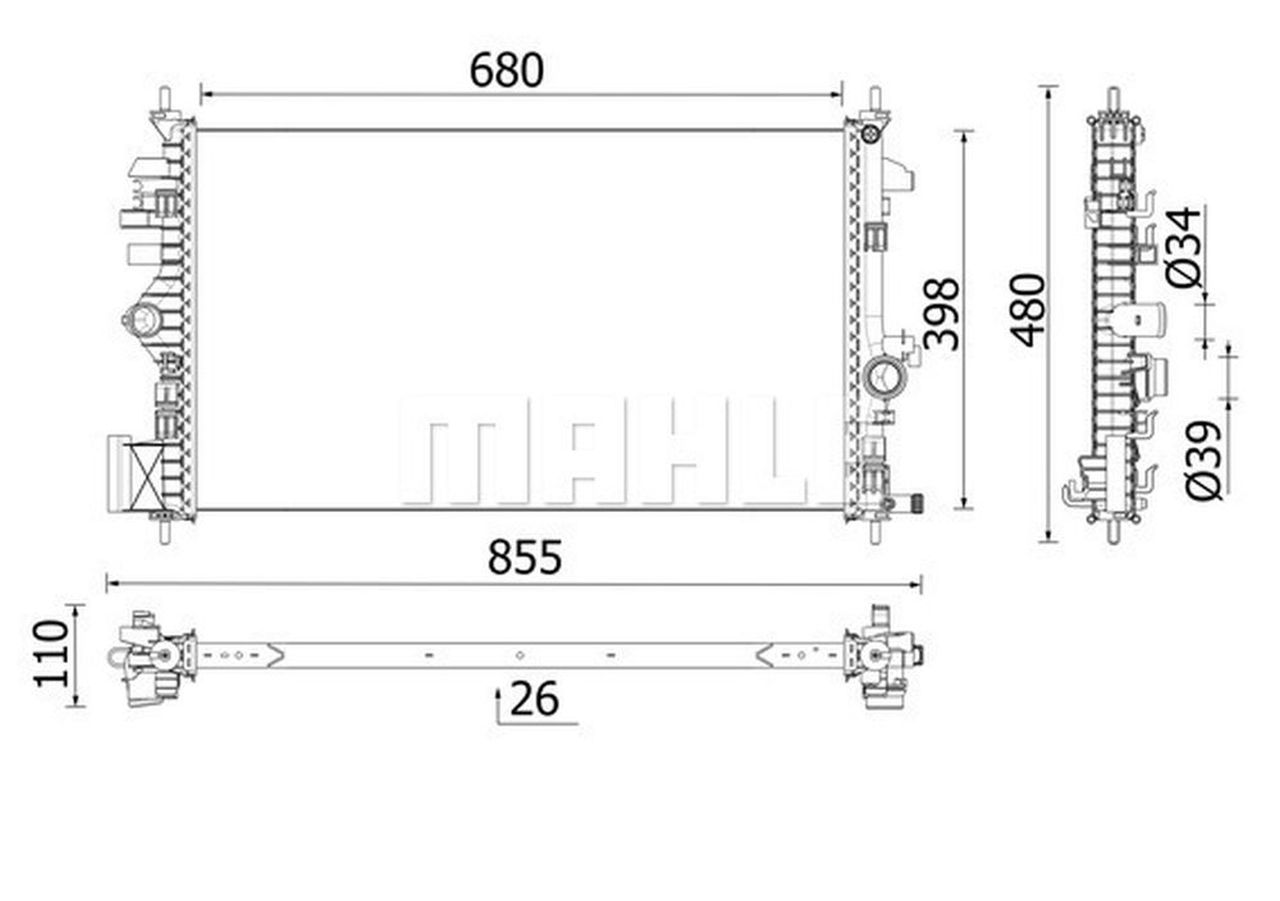 MAHLE Premium Line Coolant Radiator CR2265000P