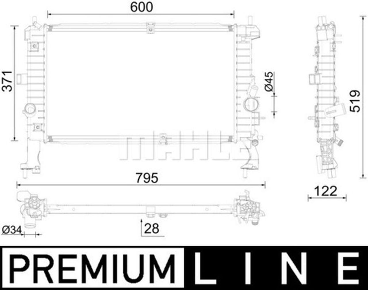 MAHLE Premium Line Coolant Radiator CR2588000P