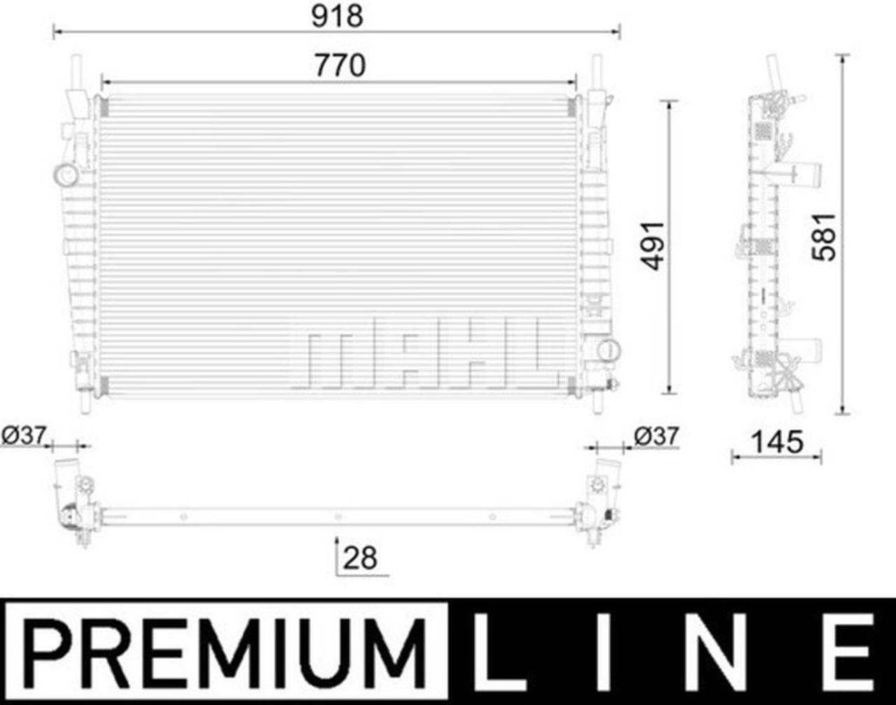 MAHLE Premium Line Coolant Radiator CR2589000P
