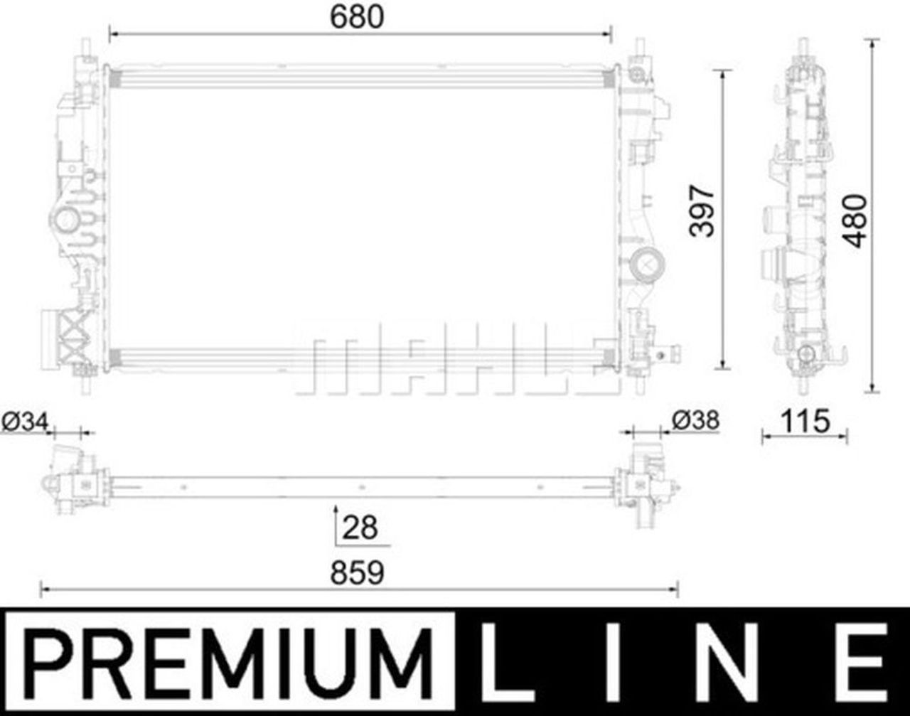 MAHLE Premium Line Coolant Radiator CR2590000P