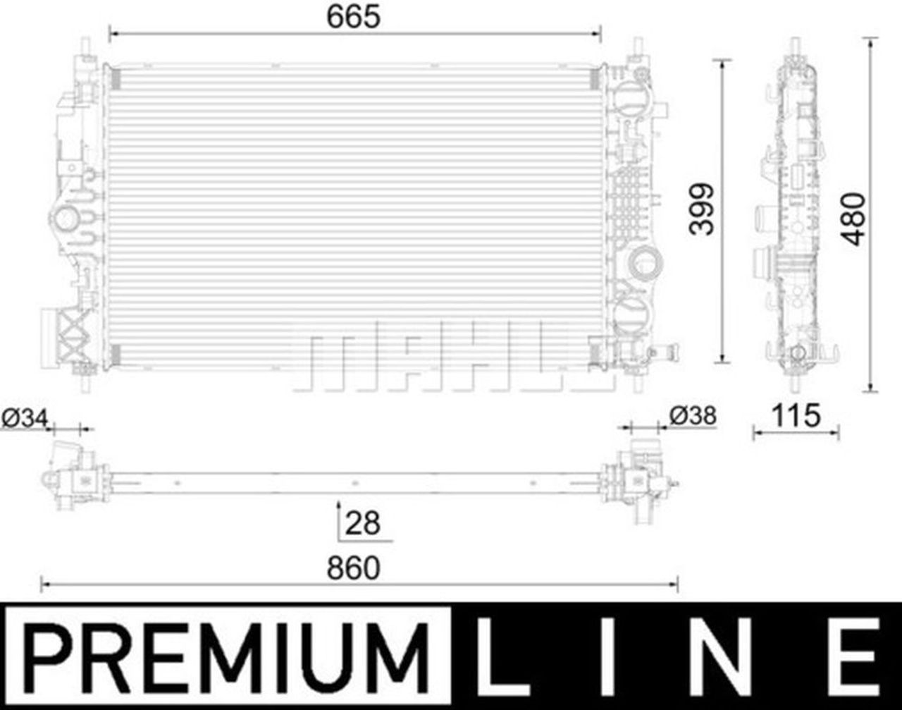 MAHLE Premium Line Coolant Radiator CR2592000P
