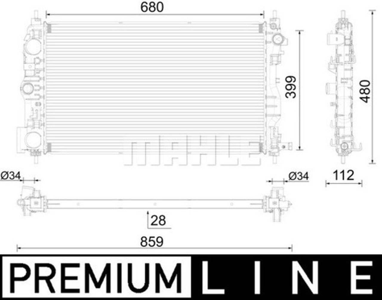 MAHLE Premium Line Coolant Radiator CR2594000P