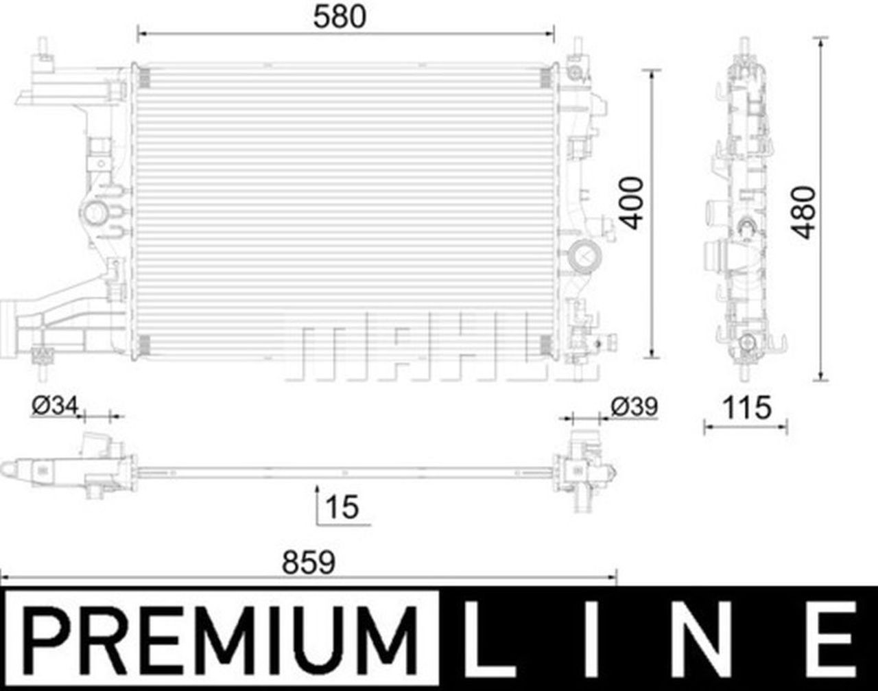 MAHLE Premium Line Coolant Radiator CR2595000P