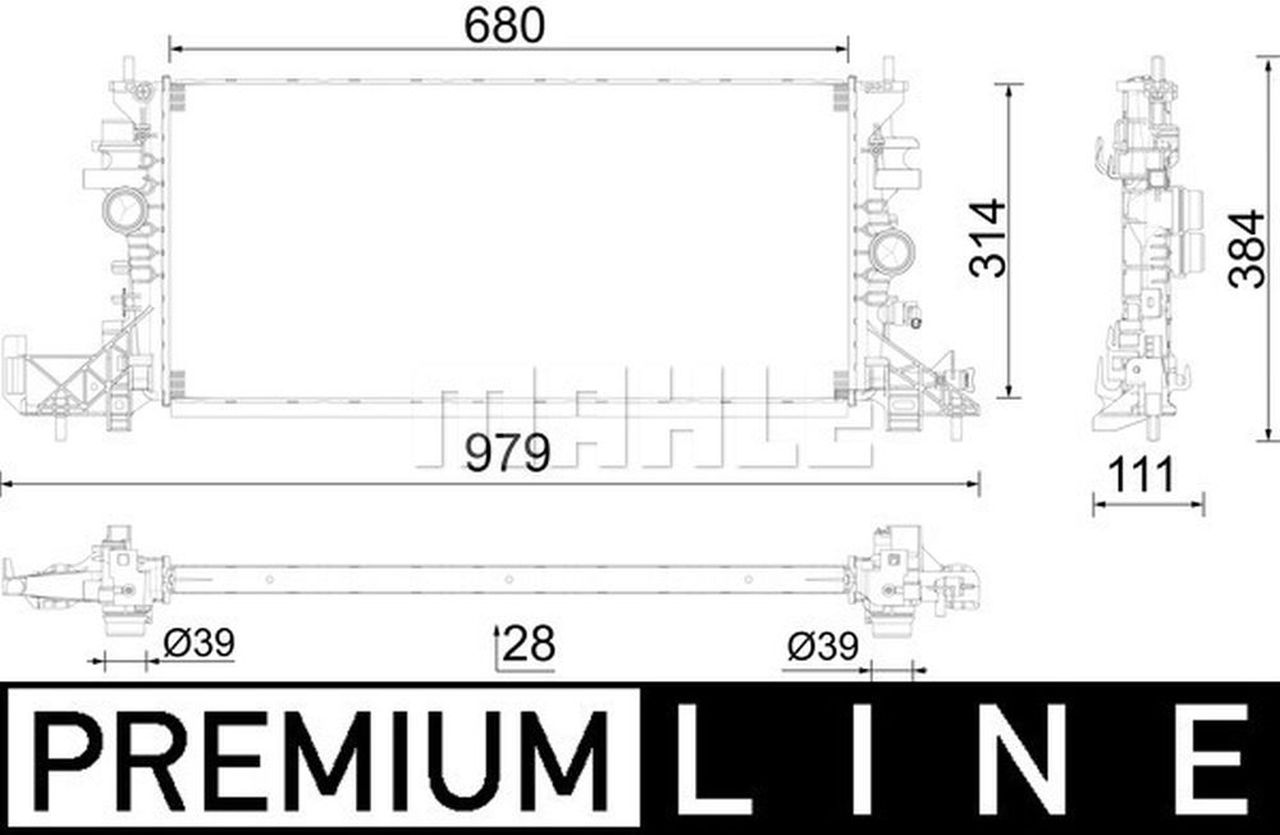 MAHLE Premium Line Coolant Radiator CR2597000P