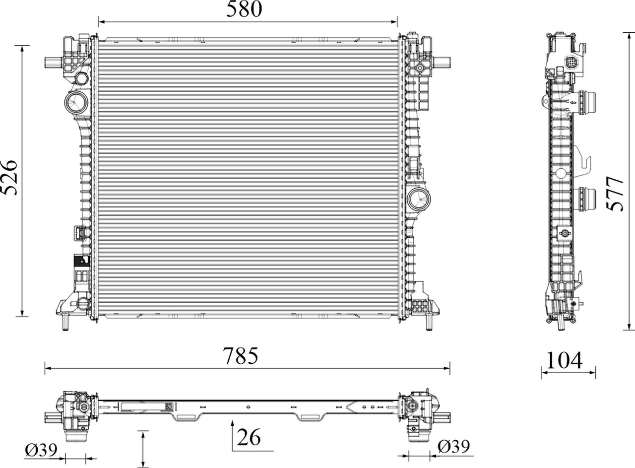 MAHLE Premium Line Coolant Radiator CR2599000P