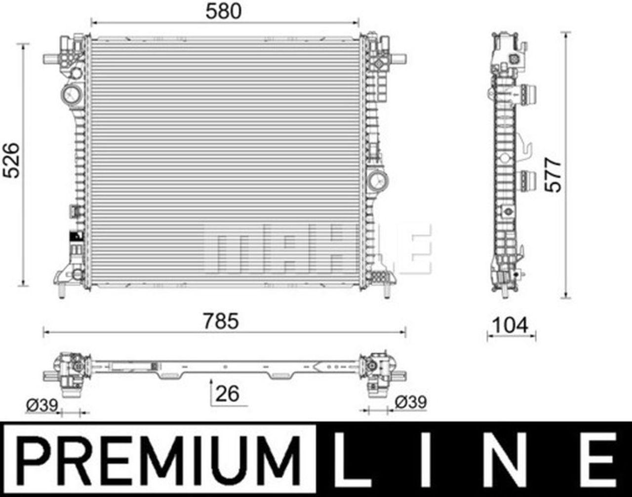 MAHLE Premium Line Coolant Radiator CR2599000P