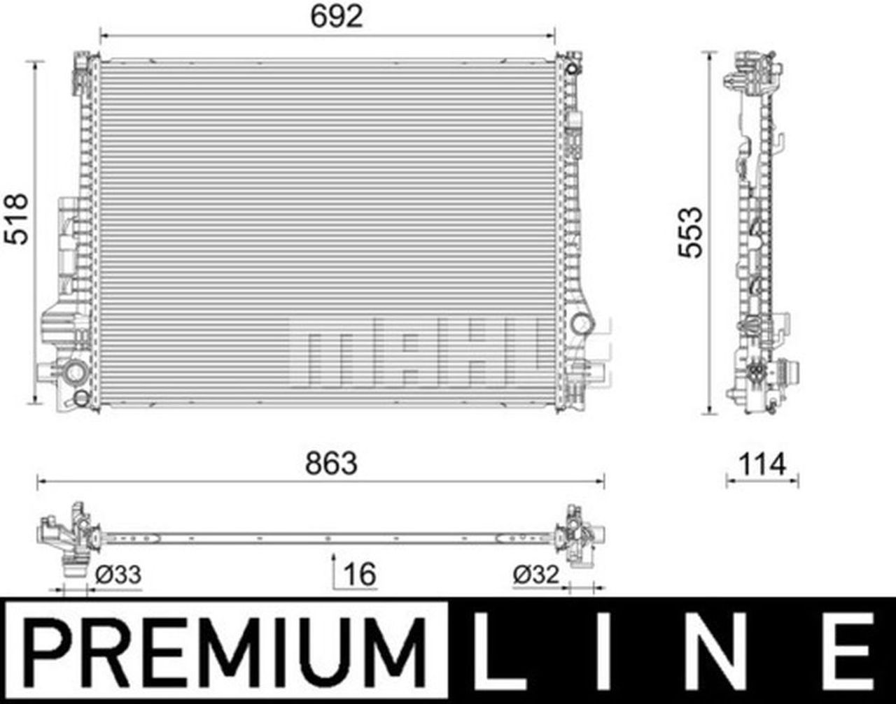MAHLE Premium Line Coolant Radiator CR2605000P