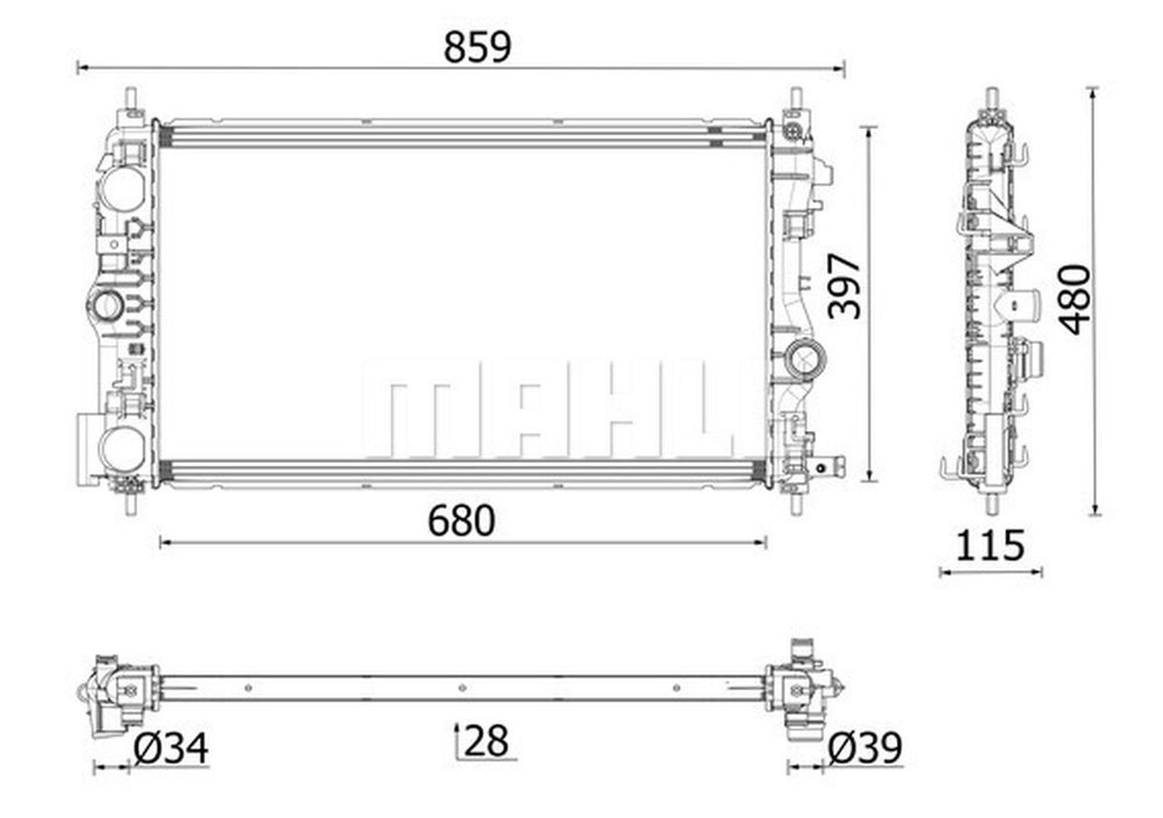 MAHLE Premium Line Coolant Radiator CR2633000P