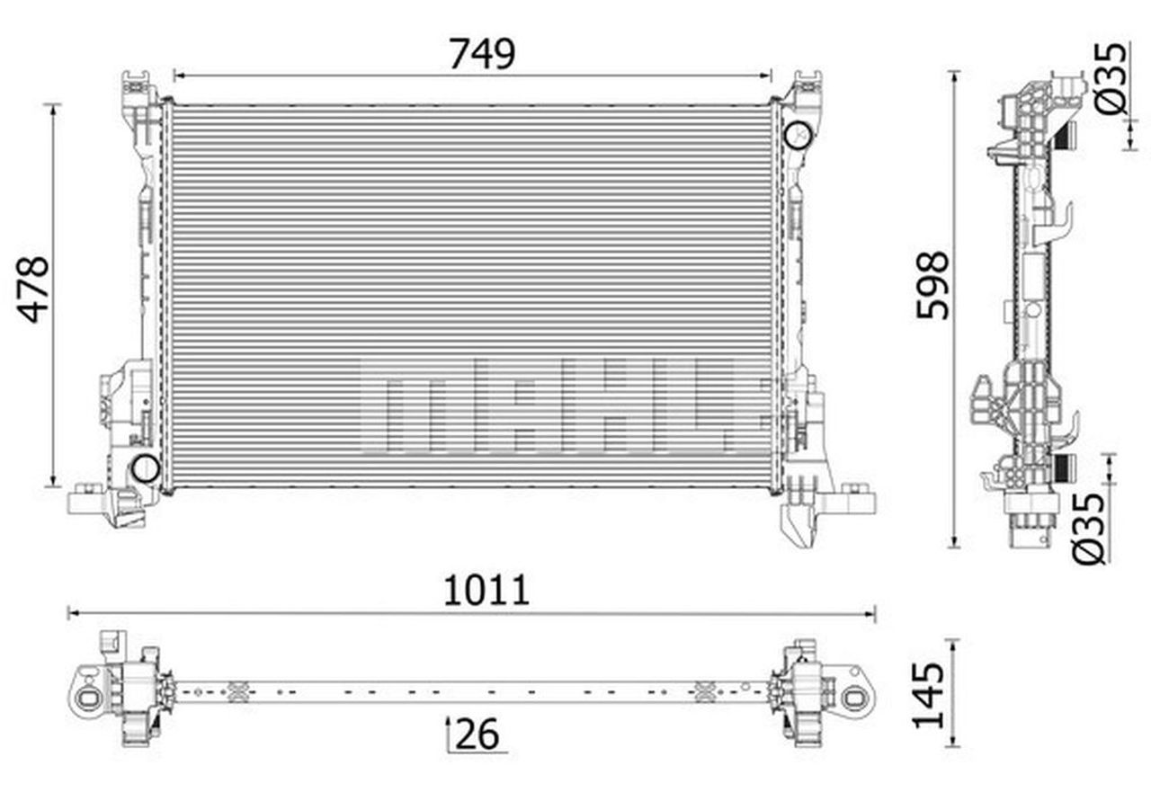 MAHLE Premium Line Coolant Radiator CR2637000P