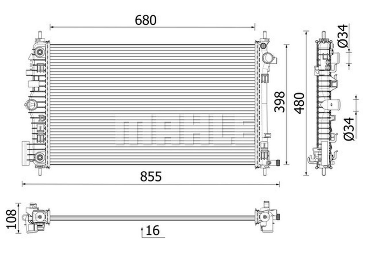 MAHLE Premium Line Coolant Radiator CR2698000P