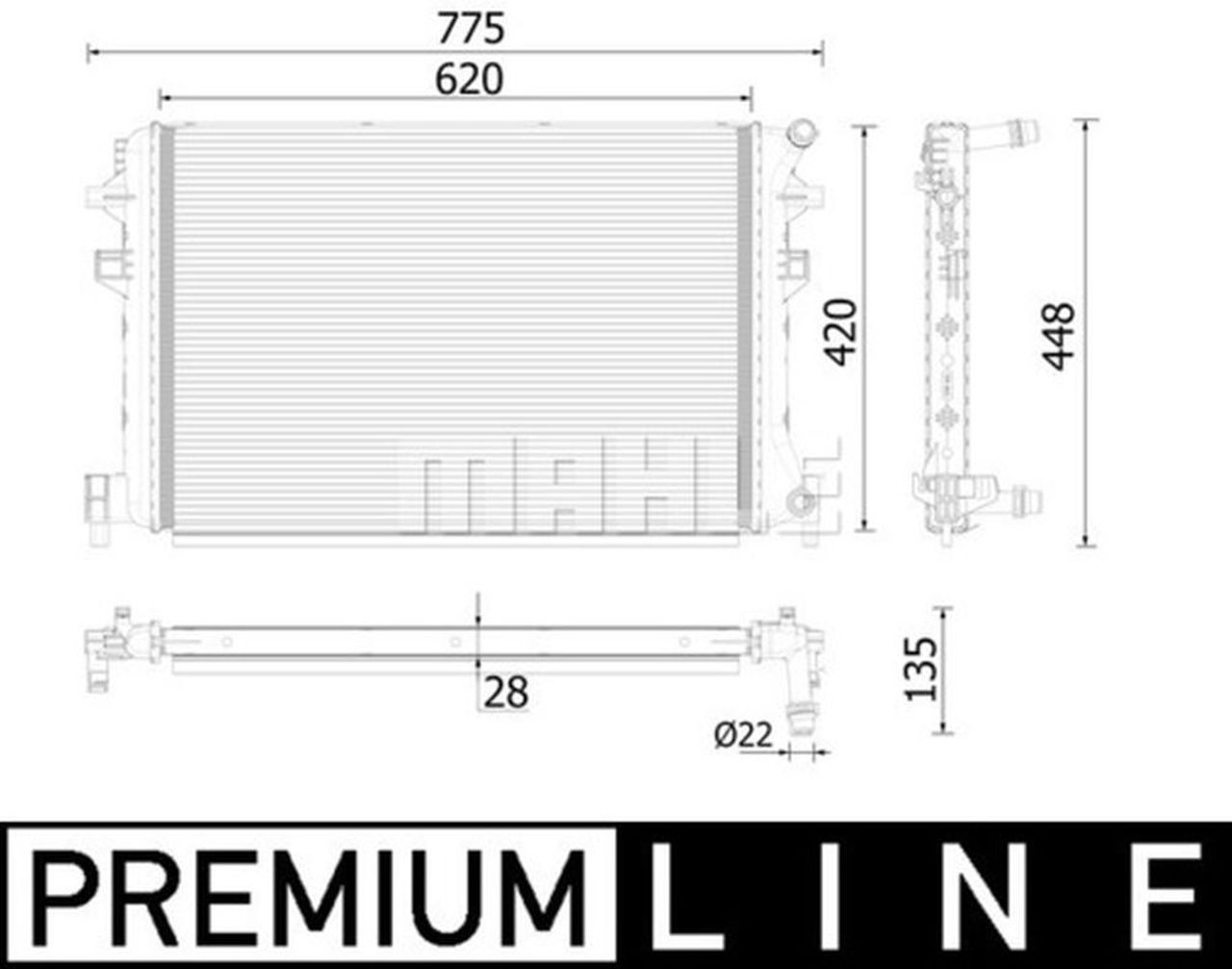 MAHLE Premium Line Coolant Radiator CR959000P