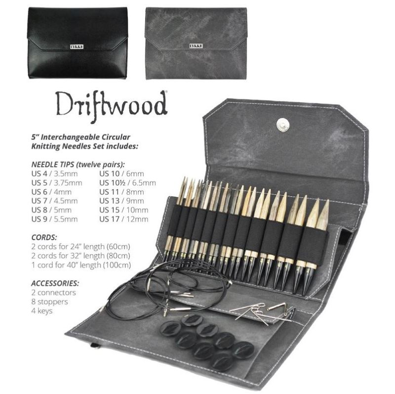 LYKKE austauschbare Rundstricknadel Birkenholz Set 5" 3,5" Spitzen