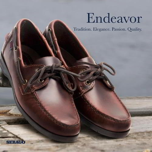 Sebago Endeavour Mens Brown Waxed Leather Boat Deck Shoes Size 8-13 - Produktbild 7