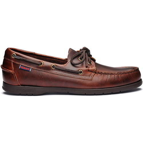 Sebago Endeavour Mens Brown Waxed Leather Boat Deck Shoes Size 8-13 - Produktbild 10