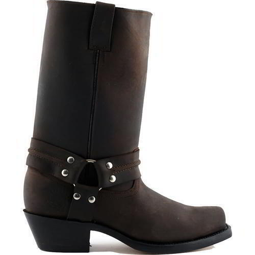 Grinders Harness Hi Mens Womens Brown Tall Cowboy Biker Boots Size UK 3-12 - Produktbild 5