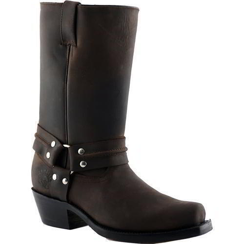 Grinders Harness Hi Mens Womens Brown Tall Cowboy Biker Boots Size UK 3-12